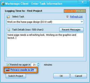 Set to private mode, determine what to make visible and billable.